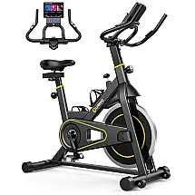 Bicicleta Ergométrica com Monitor Digital e Assento Ajustável, UREVO, Preto