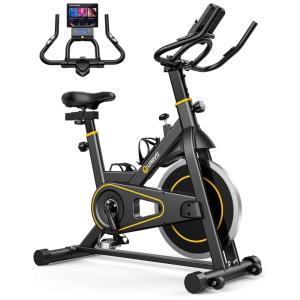 Bicicleta Ergométrica com Monitor Digital e Assento Ajustável, UREVO, Preto