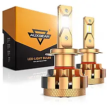 Kit Xenon Lâmpadas LED Branca 7000 Lumens 6500K, 70W, H7, 2 Peças, AUXBEAM, Preto