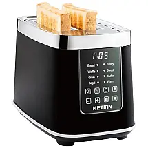 Torradeira Elétrica 2 Fatias com 6 Níveis de Tostagem, 800W, 110v, KETIAN T 34AU, Prateado