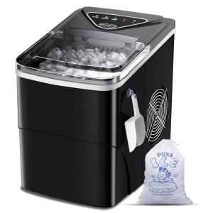 Máquina de Gelo até 12 kg em 24H Portátil com Colher, 110V 90W, FZF, Preta