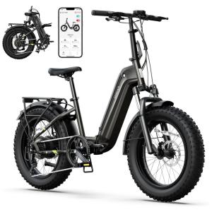 Bicicleta Elétrica Dobrável Sisigad 1500W Pico, Pneus Fat 20"x4.0, Bateria 48V 15Ah, Autonomia 96 km, 7 Velocidades, Freios a Disco