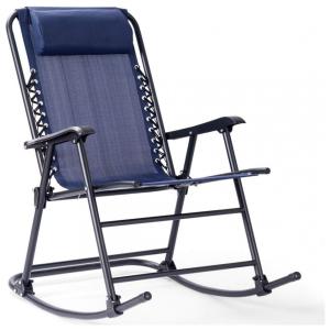 Cadeira Reclinável Ajustável Gravidade Zero com Apoio de Cabeça e Porta Copos, GOPLUS, Azul