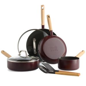 Conjunto de Panelas e Frigideiras Antiaderentes com Espátulas, 8 Peças, GREENPAN CC005396 001, Vermelho