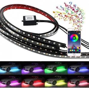 INYU Luz LED Automotiva Decorativa Interna Externa à Prova Dágua 4 Peças Bluetooth APP