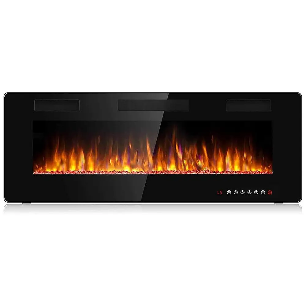 Lareira Elétrica Bossin 127x46cm 1500W 12 Cores LED Touch Screen Embutir 110V
