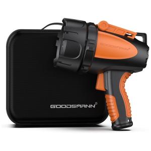 Lanterna LED 4500 Lúmens Recarregável Impermeável USB, e 12V, 24V Com Alça, 220v, GOODSMANN 9924 H101 02, Laranja