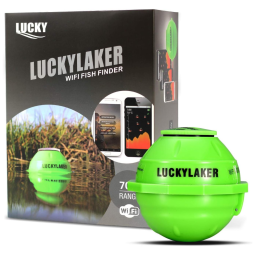 Sonar de Pesca Inteligente sem Fio à Bateria 3V até 45M com Wi Fi Compatível e Sensor de Temperatura, LUCKY FF916, Verde