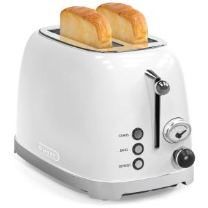 Torradeira Elétrica 2 Fatias com Função Descongelar e Bandejas de Migalhas Removíveis, 110V 825W, Clixane, Branca