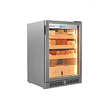 Humidor Elétrico ZIEUN FZC360N Prata Aço Inoxidável Controle Temperatura Umidade 84L 240V
