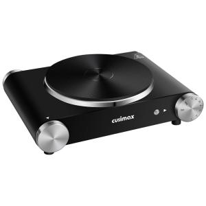 Cooktop Elétrico Portátil com Queimador de Ferro Fundido e Temperatura Ajustável, 110V 1500W, Cusimax, Vermelho