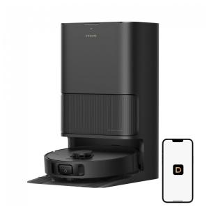 Robô Aspirador e Esfregão Dreame Preto 2 em 1, Sucção 13.000 Pa, Base Autolimpante, Escova TriCut – L40s Ultra CE – 110V