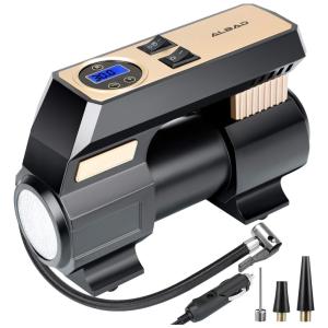 Compressor de Ar com Bateria Recarregável 20V 12V, 150PSI, ALBAD, Preto