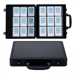 Álbum para Cartas Azamou Premium 9 Bolsos - Capacidade para 450 Cartas, Estojo Rígido com Trava, Preto