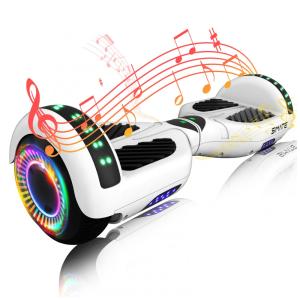 Hoverboard SIMATE Branco Todo Terreno com Bluetooth, Luzes de LED e Controle por APP – Crianças e Adultos