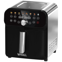 Fritadeira Elétrica AirFryer 12L em Aço Inoxidável com Painel Digital e Livro de Receitas, 110V, Whall, Prata