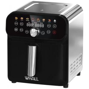 Fritadeira Elétrica AirFryer 12L em Aço Inoxidável com Painel Digital e Livro de Receitas, 110V, Whall, Prata