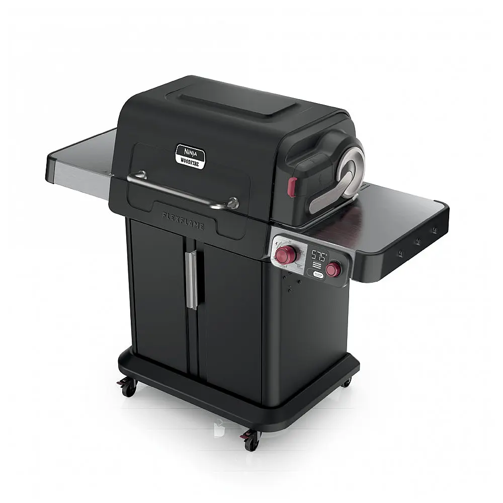 Churrasqueira Ninja FlexFlame 3 Queimadores Gás Propano e Elétrica 5 em 1 Preta 400W 110V