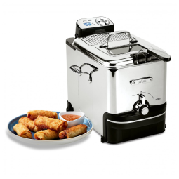 Fritadeira Elétrica Industrial a Óleo 3.5L com Controle de Temperatura, Aço Inox, 1700W 110V, ALL CLAD EJ814051, Prateado