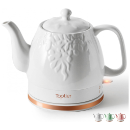 Chaleira Elétrica 1 L com Desligamento Automático, 110V 1200W, Toptier, Branca