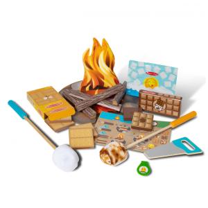 Kit Fogueira Infantil Campfire S Mores com 23 Peças para Crianças Acima de 3 Anos, Melissa & Doug
