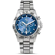 Relógio Masculino Cronógrafo Aço Inoxidável Função Data Pulseira Expansível, BMW, Prateado
