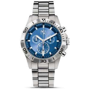 Relógio Masculino Cronógrafo Aço Inoxidável Função Data Pulseira Expansível, BMW, Prateado