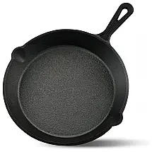 Frigideira de Ferro Fundido Pré Preparada, 3 Peças de 20, 25, de Diâmetro, PROFIRE, Preto