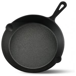 Frigideira de Ferro Fundido Pré Preparada, 3 Peças de 20, 25, de Diâmetro, PROFIRE, Preto