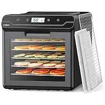 Desidratador de Alimentos com 6 Bandejas e Temporizador Digital, Aço Inoxidável, 110v, PARIS RHÔNE PE FD001, Preto