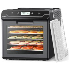 Desidratador de Alimentos com 6 Bandejas e Temporizador Digital, Aço Inoxidável, 110v, PARIS RHÔNE PE FD001, Preto