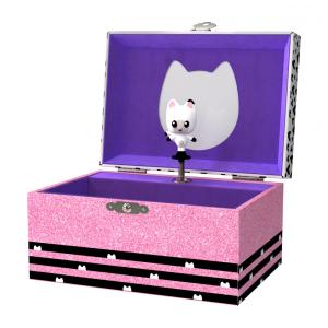 Mini Treasures Caixa de Joias Musical Gabbys Dollhouse para Meninas - Caixa Musical com Figura Giratória da Pandy Paws, Brinquedos Gabbys
