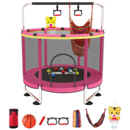 Trampolim Infantil com Cesta de Basquete Ajustável BLINWORLD Diversão e Exercício para Bebês e Crianças Pequenas.