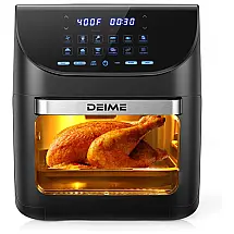 Fritadeira Elétrica AirFryer 12L com Painel Digital e Janela de Visualização, 110V 1700W, DEIME, Preta