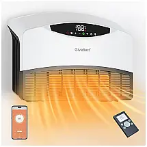 Aquecedor Elétrico com Controle Remoto e Temporizador, 1500W 110V, GiveBest, Preto