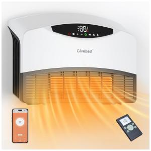 Aquecedor Elétrico com Controle Remoto e Temporizador, 1500W 110V, GiveBest, Preto