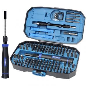 Conjunto de Chaves STREBITO 153 em 1 Precisão Magnéticas com Estojo Azul para Reparos em Computadores, Laptops, iPhone, Macbook, PC, PS5