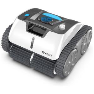 Robô Aspirador de Piscina sem Fio com Mapeamento Inteligente e Autonomia Bateria de 2H, 110V, WYBOT, Branco e Preto