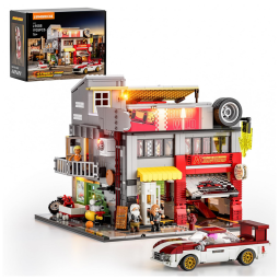 Lumibricks Street MOD Garage - Kit de Construção Modular com 1935 Peças e Iluminação LED para Amantes de Carros e Arquitetura