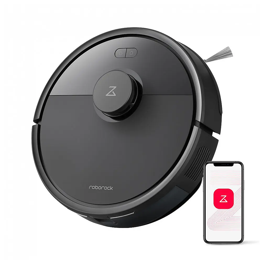 Robô Aspirador Roborock Q7 L5 Preto 2 em 1 Aspirar e Passar Pano 8.000Pa Navegação LiDAR 120V