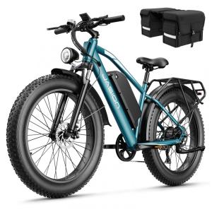 Bicicleta elétrica Jasion EB5 MAX azul pneus 26x4 motor 750W nominal 2000W pico bateria 48V 15Ah 720Wh quadro aço carbono 7 marchas 110V