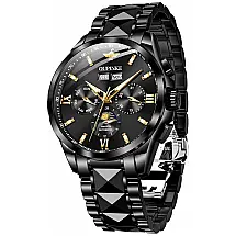 P Relógio Masculino Analógico Automático, OUPINKE Bao P 3201, Preto