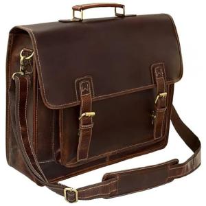 Bolsa, Pasta de Couro Masculina para Laptop, C CUERO, Marrom