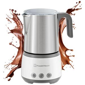 Espumador de Leite Maestri House: Aparelho 4 em 1 Elétrico para Espumar e Aquecer Leite, 600W com Função de Memória para Latte,