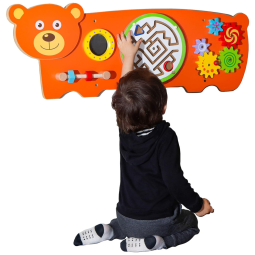 Painel Interativo com Atividades Divertidas Sensoriais para Crianças de 3 Anos ou Mais, D DAKIN, Urso