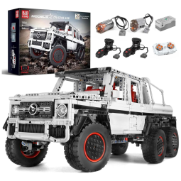 Kit de Construção Picape Off Road 6x6 com 3686 Peças e Controle Remoto por APP para Crianças e Adultos, Mould King, Branca
