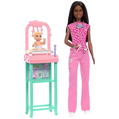 Boneca Barbie Baby Doctor morena