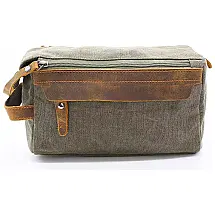 Rc Rockcow Necessaire Masculina Vintage de Couro com Forro à Prova dÁgua, Marrom