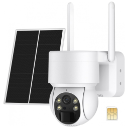 Câmera de Segurança Solar para Celular com Cartão SIM WIFI 4G 2K, SEHMUA, Branca