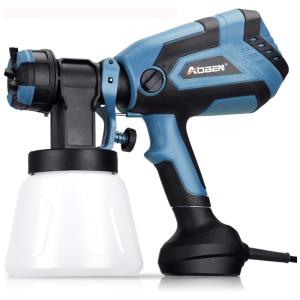 Pistola de Pintura Pulverizadora 1L com 4 Tamanhos de Pontas, 750W, AOBEN, Azul